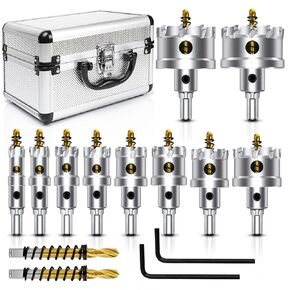 مجموعة منشار ثقب TCT من ASNOMY 7 قطع للمعادن الصلبة، 5/8 بوصة - 1-3/4 بوصة مجموعة منشار ثقب مائل من كربيد التنجستن، قاطع ثقب عالي التحمل للمعادن والفولاذ المقاوم للصدأ والحديد والخشب والبلاستيك in Kuwait