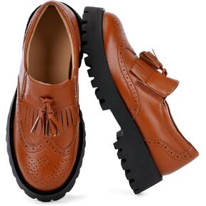 Women’s Tassel Platform Loafers, Slip On Chunky Heel Shoes for Work | Platform loafers,Classic Tassel Style,Easy Slip-On Comfort,Stable Platform Heel, comfortable,Lightweight loafers in Kuwait