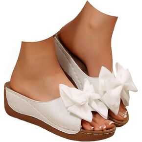 Bow Knot Wedge Sandals For Women 2026，Summer Vacation Slippers With Arch Support Fashion Open Toe Orthopedic Platform Sandal Comfortable Breathable Casual Outdoor Beach Flip Flops in Kuwait