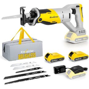 ENVENTOR 20V Cordless Reciprocating Saw with 2 Packs 2.0Ah Batteries, Fast Charger, Brushless Power, 5 Saw Blades for Wood, Plastic Cutting in Kuwait