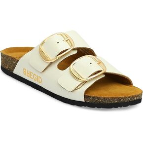 BREGID 100% Premium Leather Cork Footbed Womens Sandals Comfortable Slip On Sandals for Women with Arch Support and Classic Double Strap Design. The BREGID sandals women love blend effortless comfort with understated luxury in a style that feels instantly in Saudi Arabia