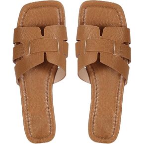 Women's Summer Slides Sandals - Comfortable Beach Flat Shoes with Fashion Design in Kuwait