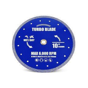 10" Granite Cutting Blade with 1"-20mm Arbor | Diamond Turbo Blade, Dry or Wet Cutting for Concrete Granite Masonry Brick in Saudi Arabia