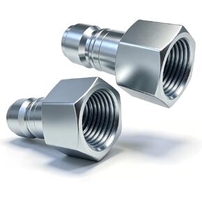 2 Pack S-1818 1/2" FNPT G Style Air Plug, High Flow Pneumatic Connector | Silver Steel 300 PSI 99 SCFM Air Compressor Fitting in Kuwait