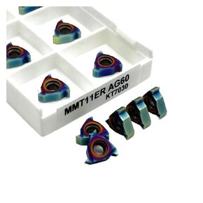 Indexable Lathe Carbide Insert 10 PCS 11ER AG60 11IR Thread Turning Tool Blue Metal Tools Hard Alloy(11ER AG60 KT7030) in Kuwait