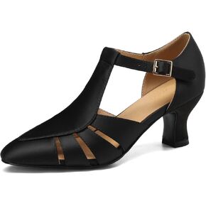 Women's Mary Jane Kitten Heels T-Strap Comfortable Low Vintage Retro Pumps for Dance, Party, Office Dress Shoes in Saudi Arabia