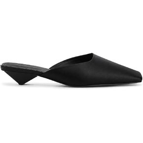 Women's Satin Kitten Heel Mules Comfortable Closed Square Toe Low Heel Backless Slip On Slide Sandals for Office Wedding Vacation Dress Shoes in Saudi Arabia