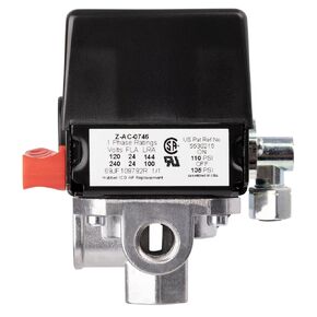 Z-AC-0746 Pressure Switch 4-Port 110-135 PSI 2-Pole 120-240V Compatible with Craftsman, DeVilbiss, and Porter Cable Air Compressor Units in Saudi Arabia