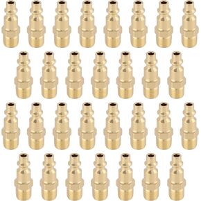 1/4 Inch Brass Male Industrial Coupler, 3 Pack Air Hose Fittings NPT Male Quick Connector Air Coupler with sealant for Professional Jobsites and Automotive Shops in Kuwait