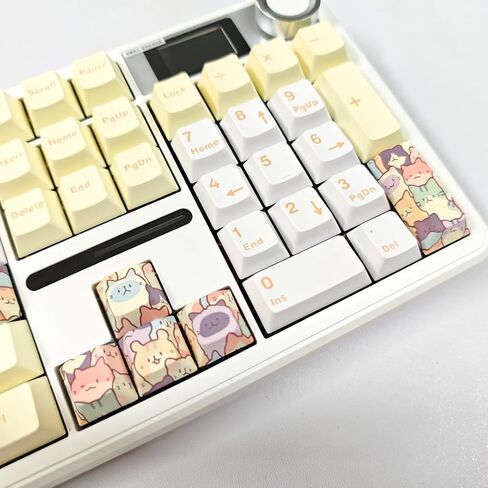 LYCHEEGAMI PBT keycap Cartoon Anime Cherry 5-Side Dye Sublimation ESC Large Keys Enter 6.25u Space Bar Supplement Mechanical Keyboard Replacement keycap for TTC Cherry Switch (Cute Cat-8 Pieces) in Saudi Arabia