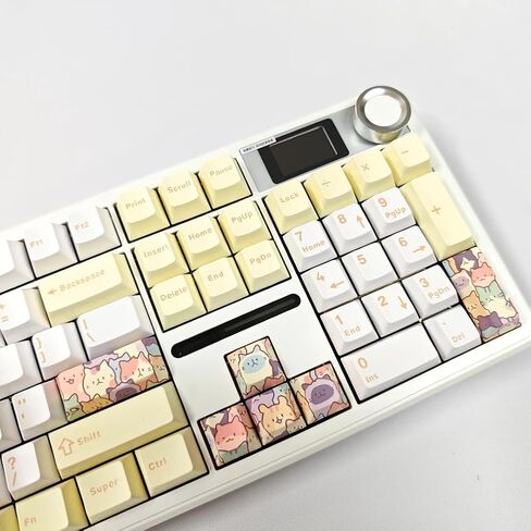 LYCHEEGAMI PBT keycap Cartoon Anime Cherry 5-Side Dye Sublimation ESC Large Keys Enter 6.25u Space Bar Supplement Mechanical Keyboard Replacement keycap for TTC Cherry Switch (Cute Cat-8 Pieces) in Saudi Arabia
