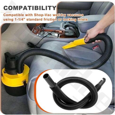 9196300 Replacement Hose for Sh-op Vac, 1.25" x 4 Ft Flexible Wet/Dry Vacuum Hose, Durable Vinyl Universal Replacement Hose for Shop Vacuums in Kuwait