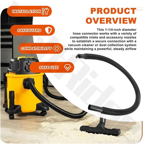 9196300 Replacement Hose for Sh-op Vac, 1.25" x 4 Ft Flexible Wet/Dry Vacuum Hose, Durable Vinyl Universal Replacement Hose for Shop Vacuums in Kuwait