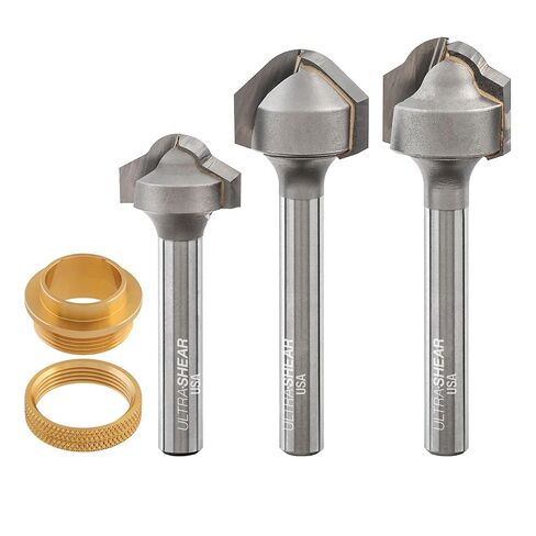 Carbide-Tipped Juice Groove Router Bits, Clean Cutting Board Grooves with Chamfered Lead-in, 1/4" Shank 3/8" Nose– CNC & Template Routing – Made in USA US2375JG2F in Kuwait