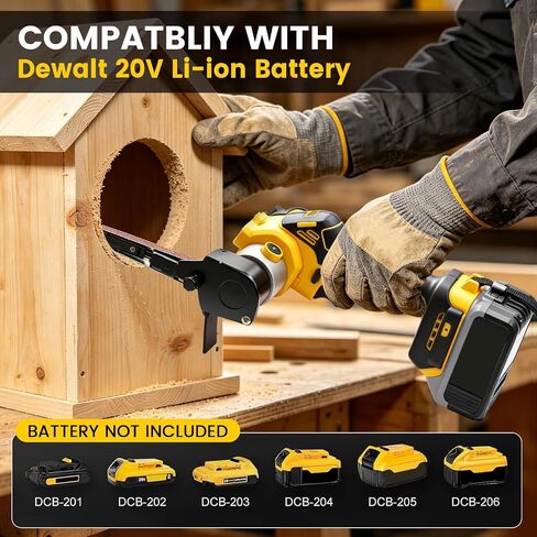 Cordless Detail Band file Sander Compatible with DEWALT 20V MAX Battery (Tool Only),120° Rotatable Head, LED Display, 3/8"x13" Belt, for Woodworking, Paint & Metal Rust Removal, DIY in Kuwait