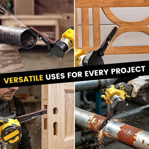 Cordless Detail Band file Sander Compatible with DEWALT 20V MAX Battery (Tool Only),120° Rotatable Head, LED Display, 3/8"x13" Belt, for Woodworking, Paint & Metal Rust Removal, DIY in Kuwait