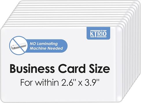 KTRIO 30-Pack Self Adhesive Laminating Sheets for Business Cards, 10 Mil Thick, Self Seal Laminate Pouches 2.6x3.9 Inches, Round Corner Design, No Laminating Machine Needed in Saudi Arabia