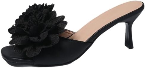 Lady high-Heeled Shoes with Black Square Toes, Looking Both Comfortable and Elegant. in Kuwait