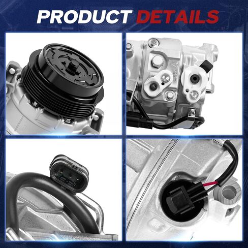 AC Compressor Fit for Mercedes-Benz C300 2013 C350 2013-2015 E250 2016 E350 | Compatible with Mercedes-Benz E350 2012 2013 2014 GLK350 2014 2015 Replace 0008302100 CO11381C in Kuwait