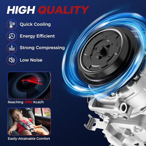 AC Compressor Fit for Mercedes-Benz C300 2013 C350 2013-2015 E250 2016 E350 | Compatible with Mercedes-Benz E350 2012 2013 2014 GLK350 2014 2015 Replace 0008302100 CO11381C in Kuwait