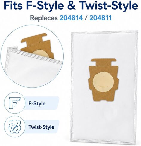 15 Pack 204814 Vacuum Bags Compatible with Kirby Sentria/Avalir/Ultimate G Series, F-Style Twist-Style Disposable Dust Filter Bags, Replaces 204811 in Kuwait