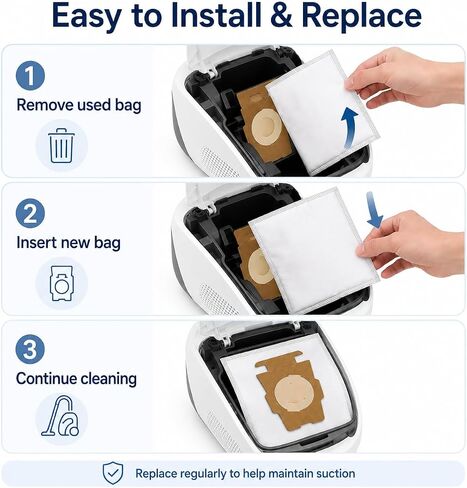 15 Pack 204814 Vacuum Bags Compatible with Kirby Sentria/Avalir/Ultimate G Series, F-Style Twist-Style Disposable Dust Filter Bags, Replaces 204811 in Kuwait