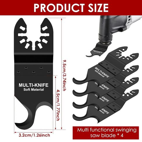 4Pcs Oscillating Multitool Hook Knife Blade - High Hardness Double Hook Oscillating Saw Blades for Cutting Soft Materials Roofing Shingles, PVC Floor Carpet, Cardboard in Kuwait