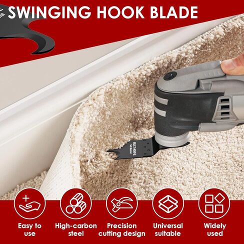 4Pcs Oscillating Multitool Hook Knife Blade - High Hardness Double Hook Oscillating Saw Blades for Cutting Soft Materials Roofing Shingles, PVC Floor Carpet, Cardboard in Kuwait