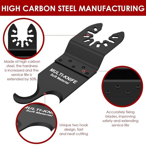4Pcs Oscillating Multitool Hook Knife Blade - High Hardness Double Hook Oscillating Saw Blades for Cutting Soft Materials Roofing Shingles, PVC Floor Carpet, Cardboard in Kuwait