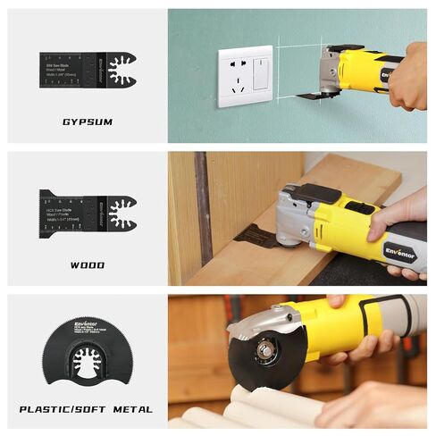 Enventor 45 PCS Oscillating Tool Blade, Wood, Metal, Plastic Cutting Universal Multitool Saw Blade Kit Compatible with Enventor 23Q1-3, 86229, 98606, Dewalt, Dremel, Ryobi in Kuwait