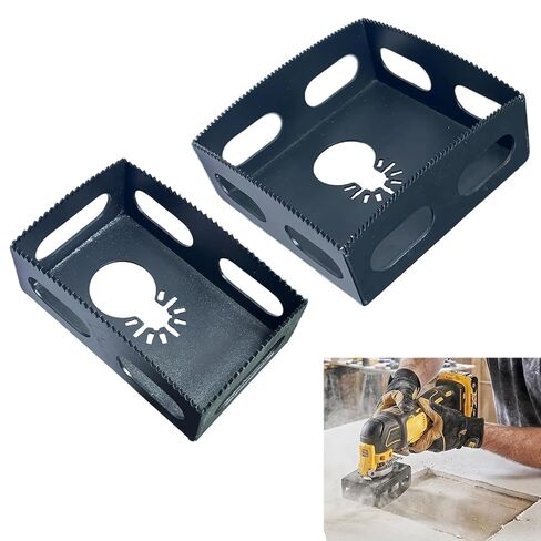 2Pcs Upgrade Drywall Square Slot Cutter, Hardened Stee Drywall Outlet Cutter Compatible with Dewalt 20V & Milwaukee M18 Oscillating Tools to Cut-in Single Gang Wall Boxes for Sheetrock-Set, Plywood in Kuwait