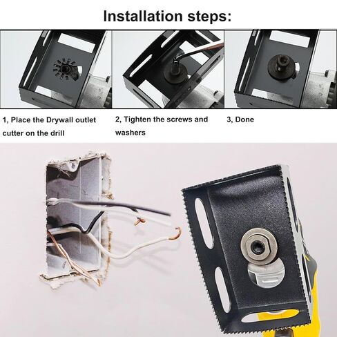 2Pcs Upgrade Drywall Square Slot Cutter, Hardened Stee Drywall Outlet Cutter Compatible with Dewalt 20V & Milwaukee M18 Oscillating Tools to Cut-in Single Gang Wall Boxes for Sheetrock-Set, Plywood in Kuwait