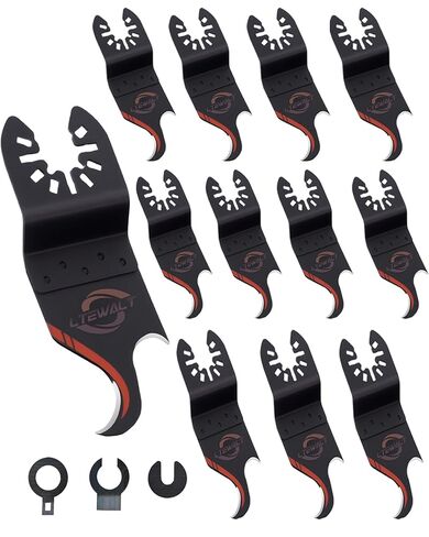 Oscillating Multi Tool Hook Knife Blades14 Pcs Universal Fit Accessories | Sharp Blades Cut Shingles PVC Carpet, Storage Box for Home Renovation and DIY Cutting Work in Kuwait