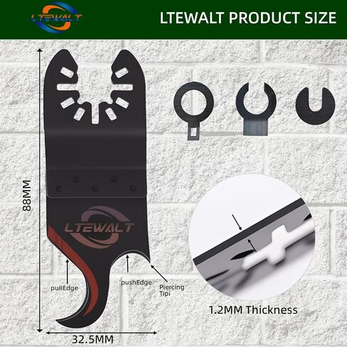 Oscillating Multi Tool Hook Knife Blades14 Pcs Universal Fit Accessories | Sharp Blades Cut Shingles PVC Carpet, Storage Box for Home Renovation and DIY Cutting Work in Kuwait