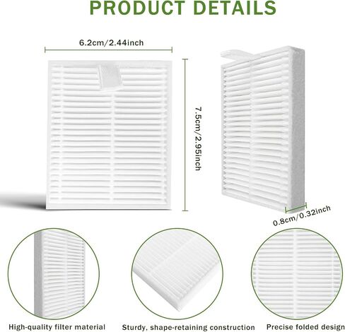 6 Pack Replacement HEPA Filters Compatible with Roborock Q7 M5, M5+, L5, L5+ Robot Vacuum, High Efficiency Vacuum Filter Set in Kuwait