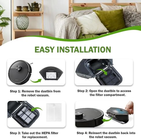 6 Pack Replacement HEPA Filters Compatible with Roborock Q7 M5, M5+, L5, L5+ Robot Vacuum, High Efficiency Vacuum Filter Set in Kuwait