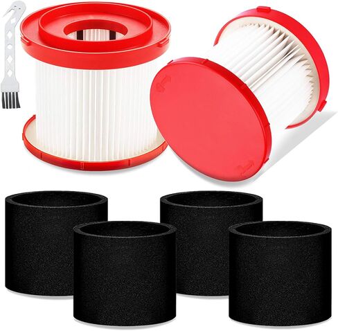 2 Pack Wet Dry Vacuum HEPA Filter 49-90-1900 Filter Compatible With Milwaukee Cordless M18 M12 M28 Vacuums 0780-20,0880-20,0960-20, 0970-20 with 4 Foam Sleeve Filters in Kuwait