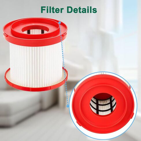 2 Pack Wet Dry Vacuum HEPA Filter 49-90-1900 Filter Compatible With Milwaukee Cordless M18 M12 M28 Vacuums 0780-20,0880-20,0960-20, 0970-20 with 4 Foam Sleeve Filters in Kuwait