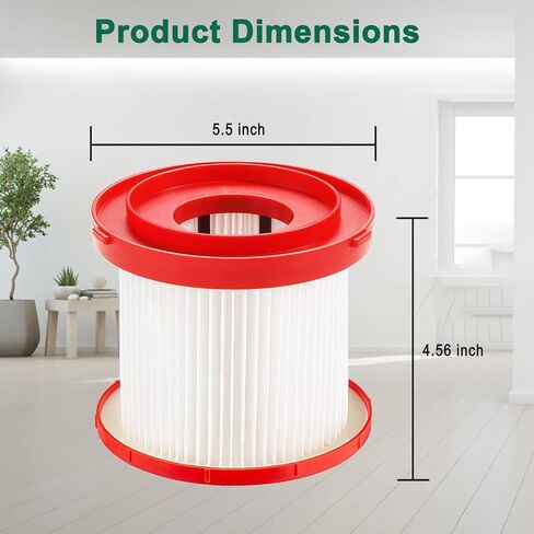 2 Pack Wet Dry Vacuum HEPA Filter 49-90-1900 Filter Compatible With Milwaukee Cordless M18 M12 M28 Vacuums 0780-20,0880-20,0960-20, 0970-20 with 4 Foam Sleeve Filters in Kuwait