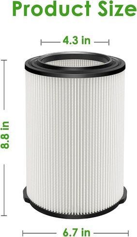 VF4000& VF7000 Replacement Filter fits Rigid Shop Vacuums 5-20 Gallon& Husky Shop Vacuum 6-9 Gallon with 2* Foam Sleeves -2 Pack in Kuwait