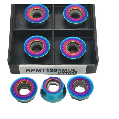 Indexable Lathe Carbide Insert 10PCS RPMT1204MOE KT7030 Internal Turning Tool Round Hard Alloy Metal Lathe in Kuwait