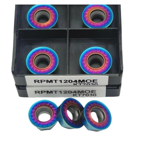 Indexable Lathe Carbide Insert 10PCS RPMT1204MOE KT7030 Internal Turning Tool Round Hard Alloy Metal Lathe in Kuwait