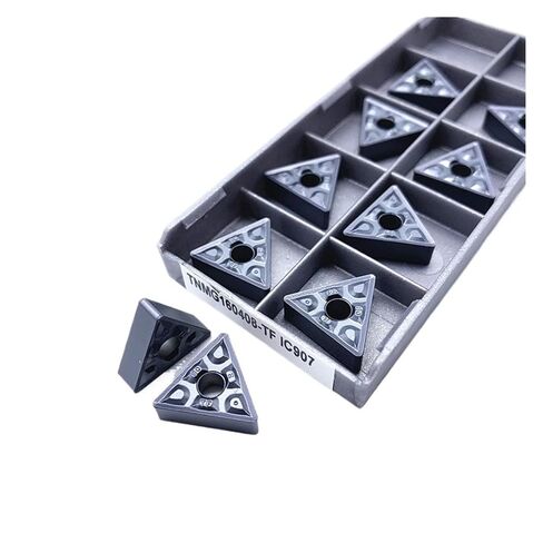 Indexable Lathe Carbide Insert 10PCS TNMG160404-TF IC907 IC908 TNMG160408-TF Hard Alloy Lathe Cutter External Turning Tools(TNMG160408-TF IC907) in Kuwait
