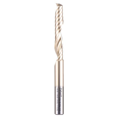 ZahyoX O Flute Upcut Spiral Router Bit 1/4" Shank, 1/4" Cutting Dia, 1" Cutting Length, 2-1/2" OVL (Pack of 3), Single Flute CNC Bit for Acrylic Sheets, PVC Boards, Plastics in Saudi Arabia