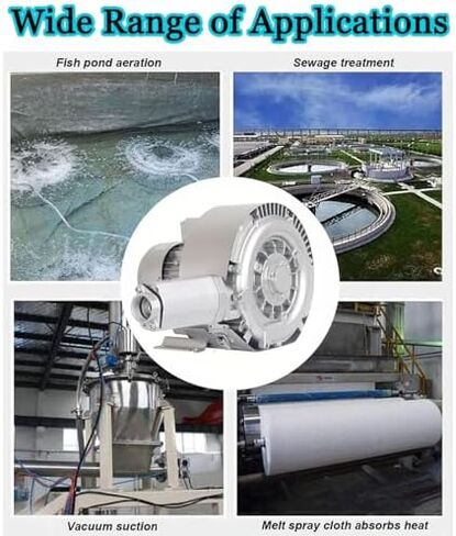 Regenerative Blower High-Pressure Vortex Ring Phase for Sewage Aeration Aquarium Blower Industrial Vacuum Pump,380V Industrial Regenerative Blower, Powerful 850W Three-Phase Electric Air Pu in Kuwait