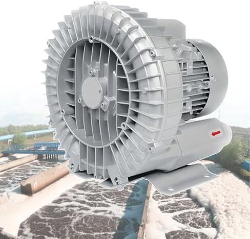 Regenerative Blower High-Pressure Vortex Ring Phase for Sewage Aeration Aquarium Blower Industrial Vacuum Pump,1.1KW Regenerative Blower - Aluminum Alloy Ring Blower for Fish Pond Aeration, in Kuwait