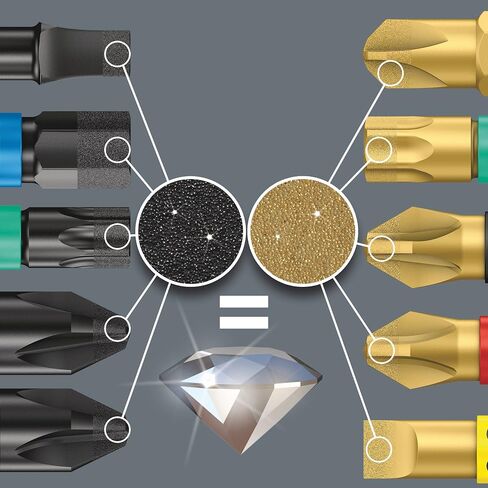 WERA Diamond Coated 851/1 BDC Phillip #2 Insert Bit, 1/4-Inch Drive in Kuwait