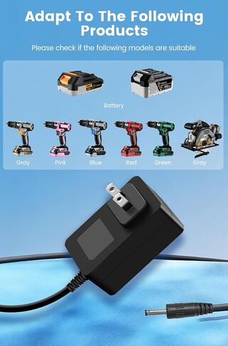 Charger for DEKO PRO Electric Drill - Compatible with DEKOPRO 20V Cordless Drill Rechargeable Battery Pack Replacement Power Cord Adapter - with Indicator Light in Kuwait