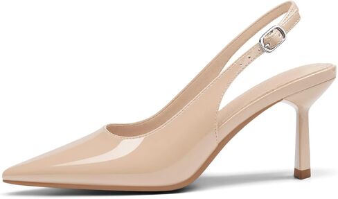 Coutgo Womens Slingback Kitten Heels Closed Pointed Toe Pumps Work Party Dress Shoes in Kuwait