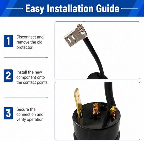 2Pcs 3HP 2250W Compressor Thermal Overload Protector, Universal Replacement for Air Conditioner, RV AC System and Dehumidifier Compressor with Wire and Plug in Kuwait